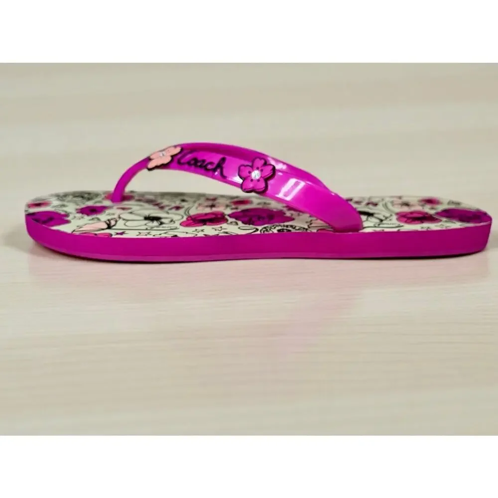 Y2K Coach Q1516 Camela Poppy Floral Thong Sandal Size 6B